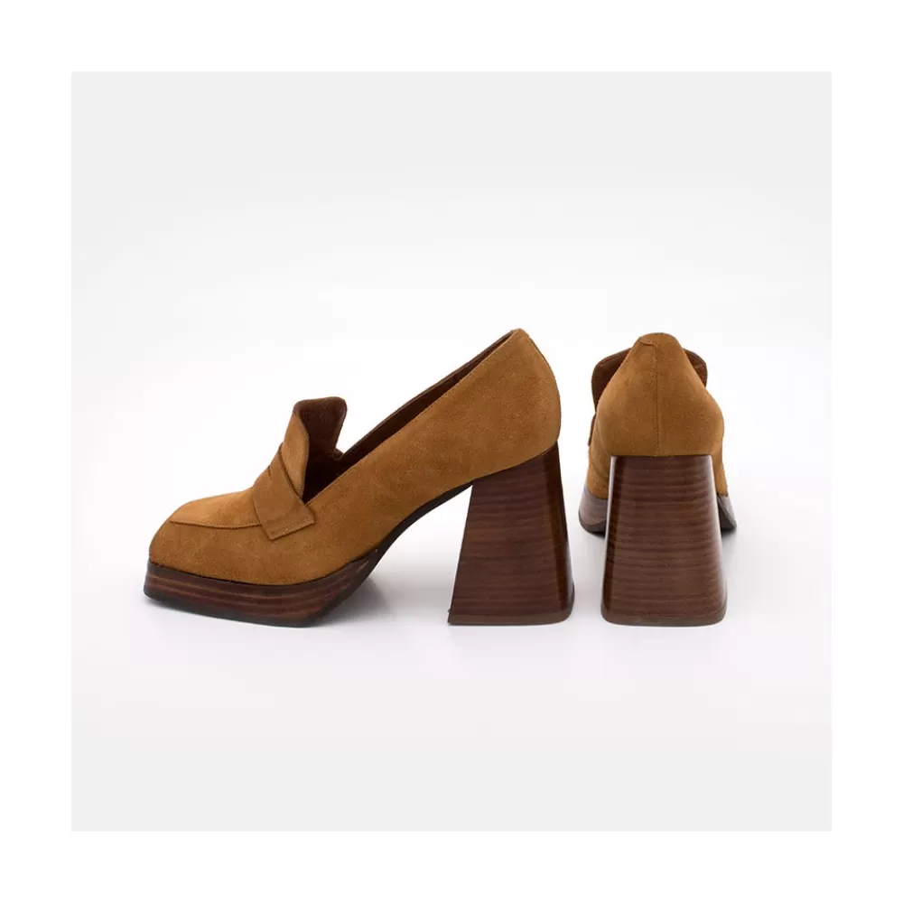 Mujer Ángel Alarcón Tular - Mocasines De Mujer De Ante Con Tacon Alto Y Plataforma