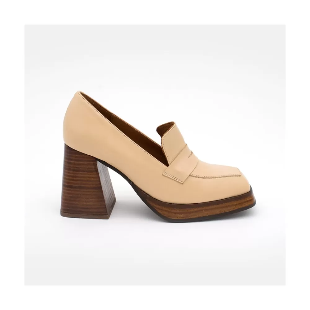 Mujer Ángel Alarcón Tular - Mocasines De Mujer De Piel Con Tacon Alto Y Plataforma