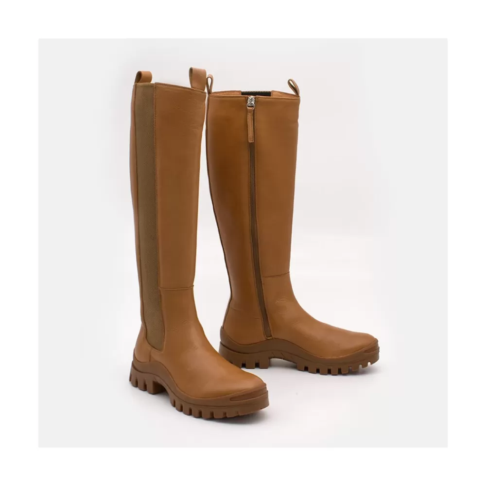 Mujer Ángel Alarcón Wampu - Bota De Piel Con Elastico Lateral Con Suela Vibram