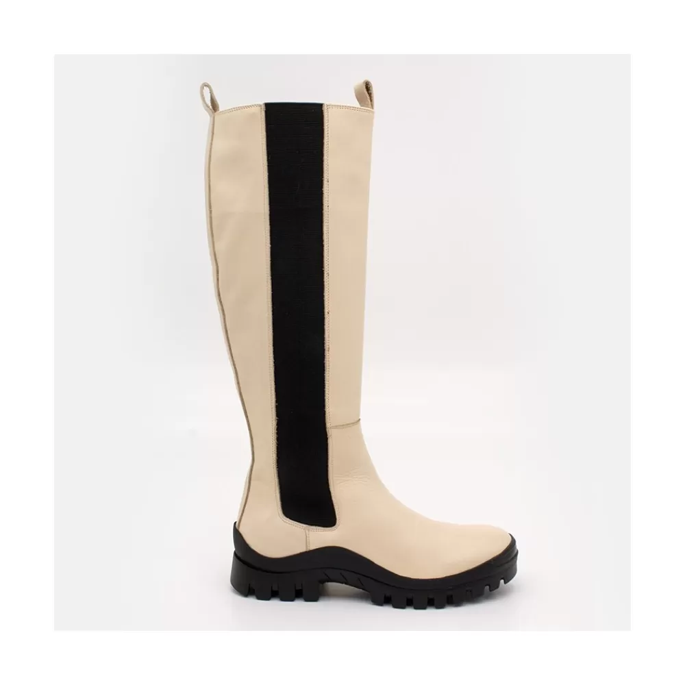 Mujer Ángel Alarcón Wampu - Bota De Piel Con Elastico Lateral Con Suela Vibram