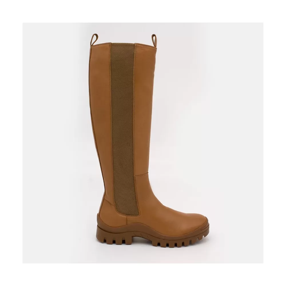 Mujer Ángel Alarcón Wampu - Bota De Piel Con Elastico Lateral Con Suela Vibram
