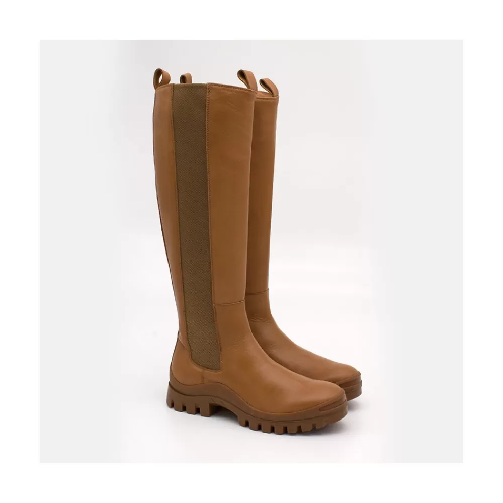 Mujer Ángel Alarcón Wampu - Bota De Piel Con Elastico Lateral Con Suela Vibram
