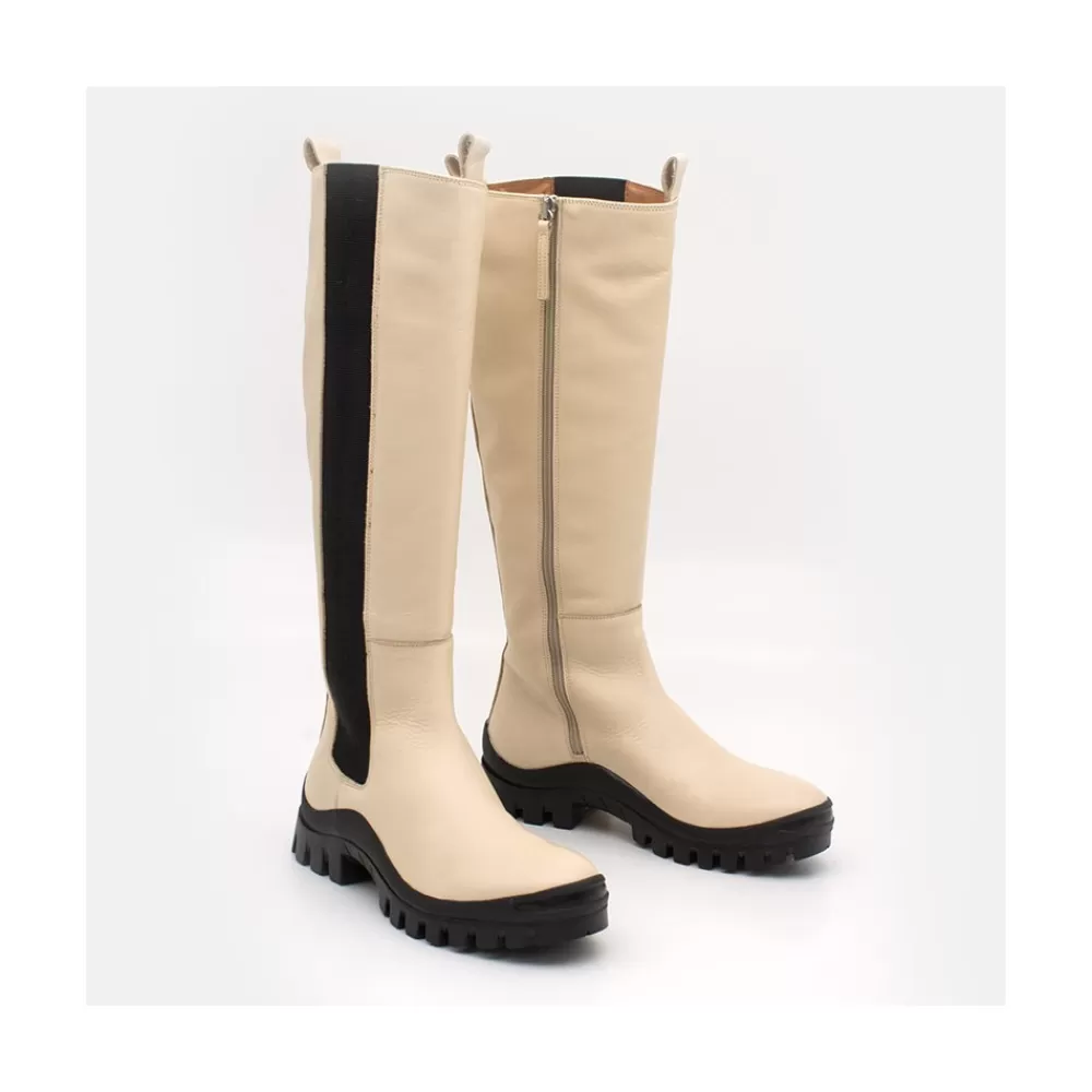 Mujer Ángel Alarcón Wampu - Bota De Piel Con Elastico Lateral Con Suela Vibram